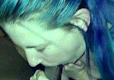 nasty slut giving a sloppy blowjob to that big black cock