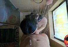 College teen surprised in shower 4k.