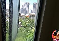 College teen surprised in shower 4k.