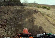 dirtbike ride turns wild with outdoor fucking and cumshots