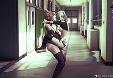 Beautiful Vietnamese women share an emotional moment together