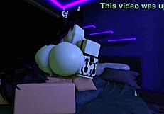 fucking my cow slut really hard in roblox