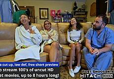 human guinea pig gets mandatory hitachi orgasms from nurses - aria nicole