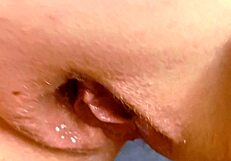 Maturemons gaping pussy with huge lips shaved wet