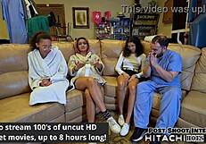 human guinea pig gets mandatory hitachi orgasms from nurses - aria nicole