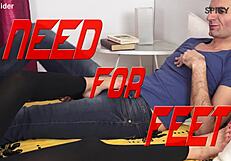 Redhead in socks craves foot fetish play.