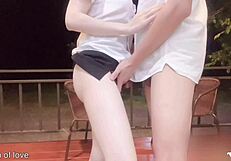 Teacher Fucks Female Student Outside On The Balcony In Detailed Scene