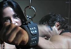 a stunning dark angel gets a massage in doggy style