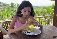 asked the waiter to cum on my face in a public cafe - i only like to dine covered in cum - cumwalk