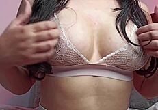 Horny Big Natural Tits With Erect Nipples Teasing In Bedroom