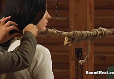 Big butt busty lesbian slave moans under madame's touch