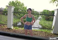 Derek Savage from Bangbros uses his big dick to fuck Kitty Lynn's pussy, making her moan loudly.