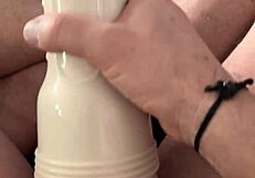 Play With My New Fleshlight Caught Watching Porn And Jerk Off My Big Dick