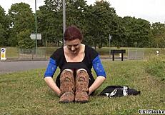 Roundabout Toying Of Public Amateur Exhibitionist Isabel Dean Flashing Shaved