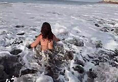 Stepmom invites stepson for nude beach photosession