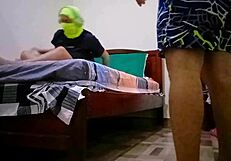 i bathed my horny stepdaughter's hairy pussy, she gave me a blowjob almost swallowing my milk, but i slammed my whole cock inside her, feeling how hard i fucked her tight sex.