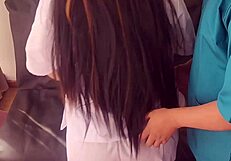 i convinced a nurse to fuck in the doctors waiting room she gave me her ass for a raise and said she didnt have much experience but she likes it when people cum in her ass homemade video