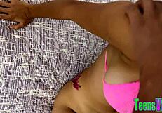 me dejaron solo con mi shobrina morra y nos grabe cogiendo sin que no se diera de cuenta que culo tan rico tiene esta morra de enormes tetas grande