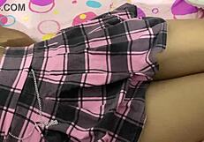 Tender uni student in miniskirt excited by teacher's touch leading to anal