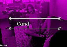 Two guapa latina teens lick pussy and fuck with toys in group lesbian sex