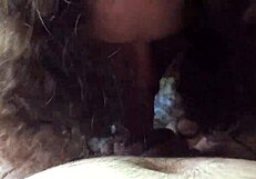 pretty pawg gives a long blowjob until the guy nuts in her mouth