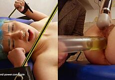 bubbles the enema bunny gets bound in part 1 preview. european bondage action! 🐰