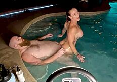 Hardcore hot tub live threesome features Jasper Nyx and Luci Power in passionate group sex