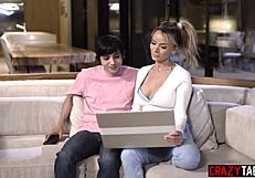 Big Tits MILF Stepmom Fucks Stepson's Huge Cock