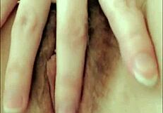 Russian student intensely fingers her pussy and anus in black stockings