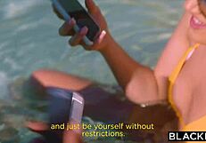 Blacked Hottie Penelope Has Secret Pool Sex With Huge BBC In Doggystyle And Cowgirl