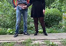 Secret desire of every male pervert in outdoor flashing