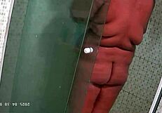 Hidden Camera Catches Chubby Stepmom in Lingerie