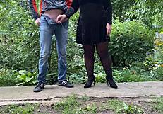 Secret desire of every male pervert in outdoor flashing