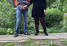 Secret desire of every male pervert in outdoor flashing