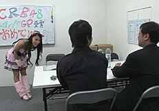 Japanese Babe Ren Azumi Gorges Herself On Two Cocks