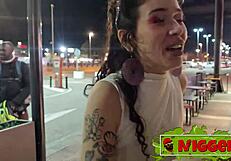 Forked tongue and open ass debut the petite 18+ star for Fedora Morelli