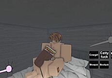 Busty English Queen Teases and Fucks a Roblox Noob with Big Tits