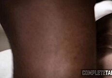 Skinny little 18+ fetish teen gets creampied by big interracial monster cock