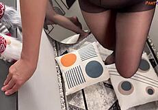 suck my cock harder, stella in pantyhose!