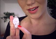 Russian redhead knows how to please herself with toys and moans softly.