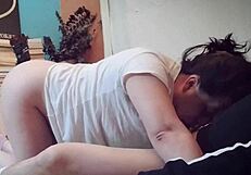 My friend's husband visited, we were alone, and he ended up putting me on all fours to fuck me completely