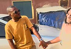 Joyfulsin's ebony quickie with big black cock in doggystyle anal and blowjob double fucking