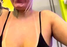 Residents Watch Wet Pussy And Hard Nipples In Building Gym