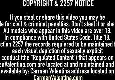 Black carmen valentina in interracial lesbian scissoring and orgasm!