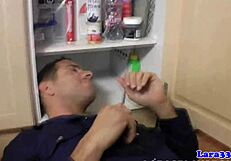 Hey, that classy milf gets pounded by the plumber in heels and stockings