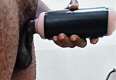 My girlfriend wasn't around, so I decided to HELP MYSELF in the bathroom with huge toys.