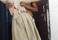 Indian college girl fucked by big cock at school.