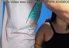 The naughty housewife seduces her neighbor, the technician.