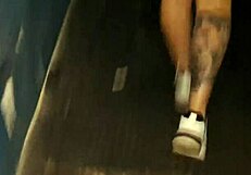 A cuckold takes his wife to a porn cinema where she fucks strangers