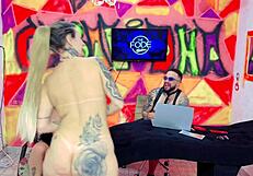 the fode diguinha dj licks niikki's pussy until her mouth is wet and they rub tits together